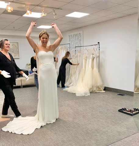 <p>candacecbure/Instagram</p> Candace Cameron Bure wearing her character D.J. Tanner's wedding dress from 'Fuller House'