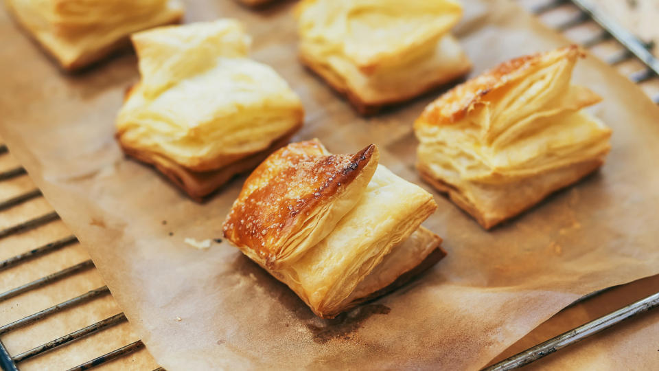<p>Keeping puff pastry in your freezer means you can turn out elegant appetizers and dessert pastries at the drop of a hat. Even if you have the skills to make your own, buying this item makes sense because you’re liable to be stressed for time in December. Choose a good-quality brand — one containing butter rather than shortening — and use it to expand your Christmas dinner menu at will.</p> <p><strong>Cost</strong>: $4.88 (17.3 ounces)</p>