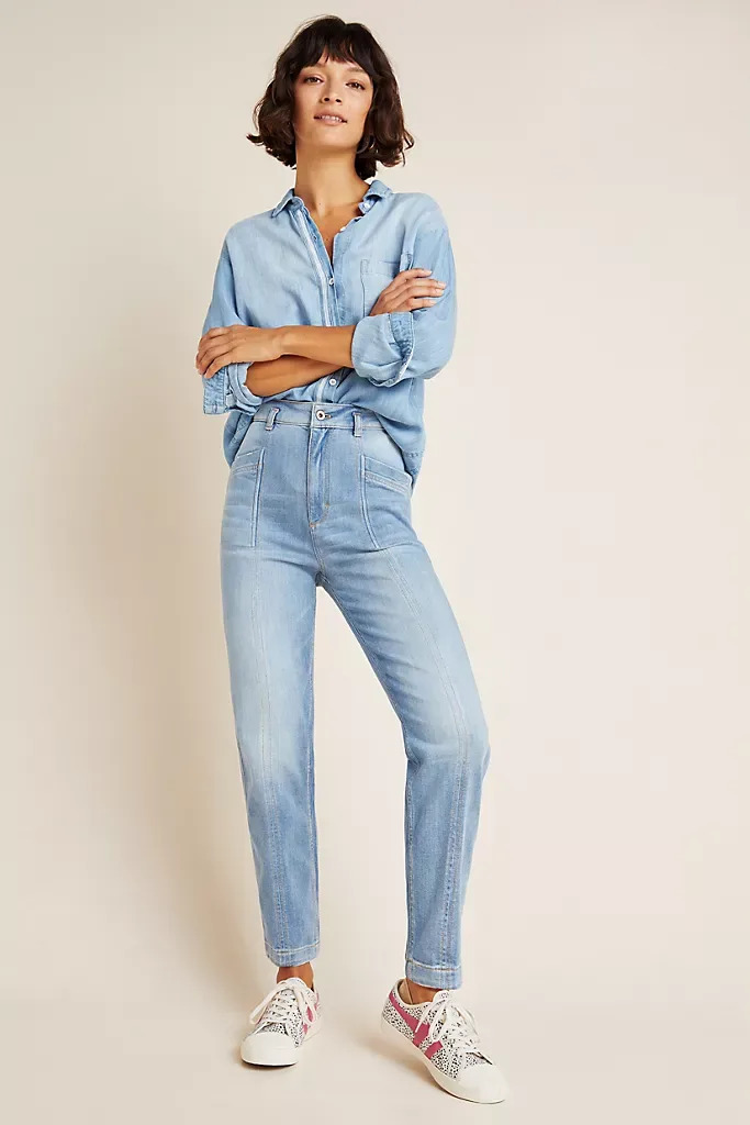 Pilcro Ultra High-Rise Seamed Slim Boyfriend Jeans