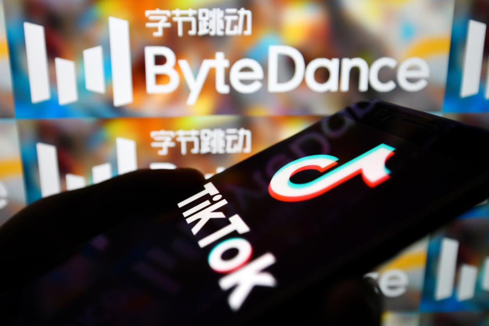 In this photo illustration a TikTok logo is seen displayed on a smartphone with a ByteDance logo on the background. Photo: SheldonÂ Cooper/SOPA Images/LightRocket via Getty Images