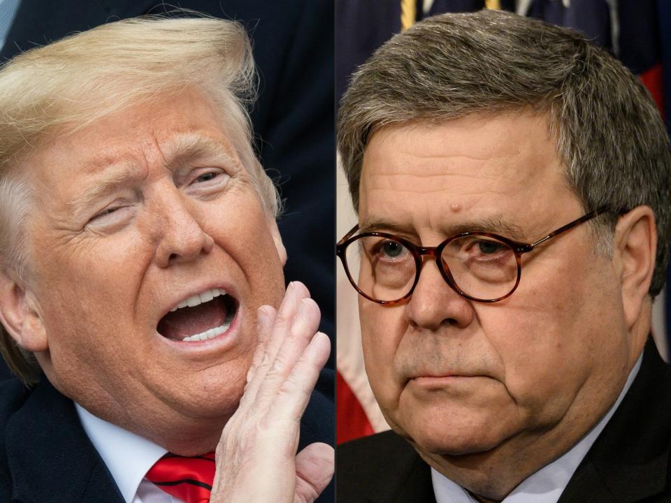 President Donald Trump and Attorney General William Barr