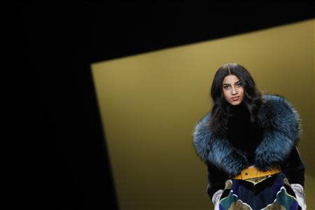 A model presents a creation by J. Mendel's Fall 2014 collection during New York Fashion Week February 13, 2014. REUTERS/Joshua Lott