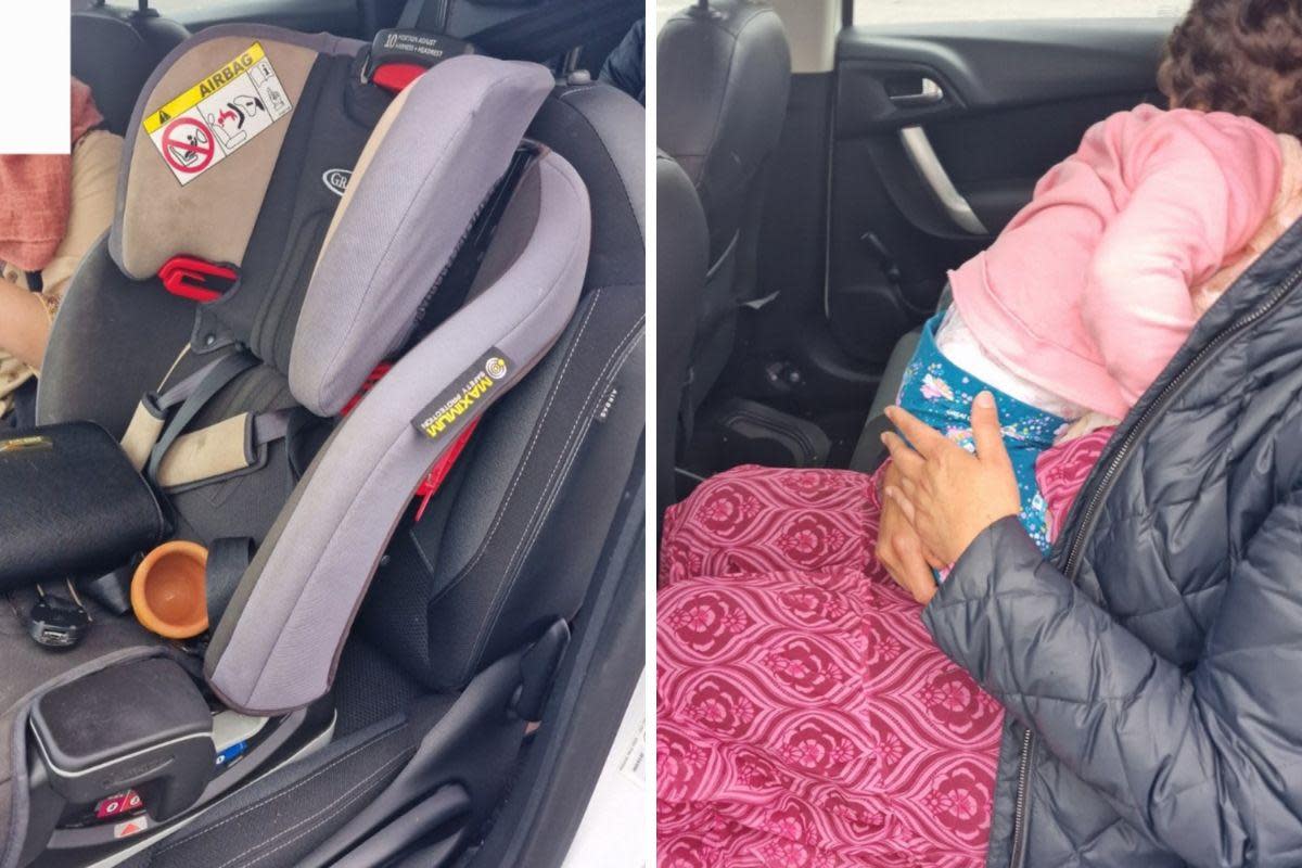 A driver was summoned to court due to a passenger carrying a child in her lap. <i>(Image: Lancs police)</i>