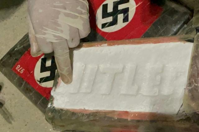 Cocaine bricks discovered in Peru had the word 'Hitler' written in high relief in the white powder and were covered with packaging bearing the Nazi swastika