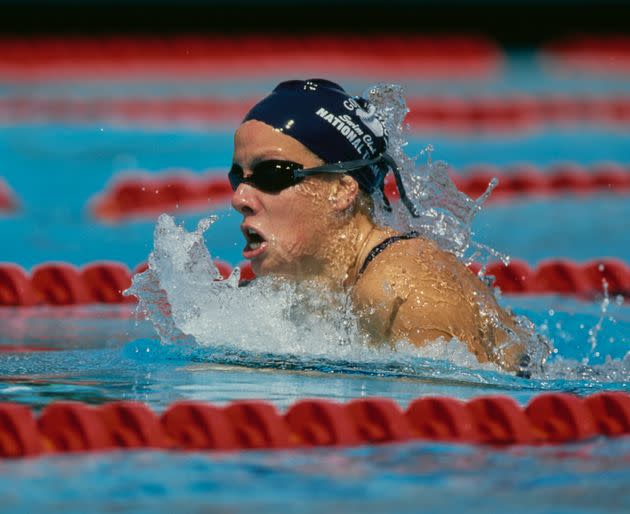 Jamie Cail, pictured competing at the 1998 Phillips 66 National Swimming Championships in Clovis, California.