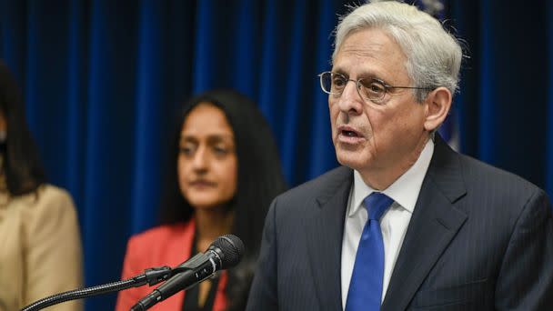 PHOTO: Attorney General Merrick Garland speaks at a news conference about the Justice Department's report of an investigation into the conduct of the Minneapolis Police Department in Minneapolis, June 16, 2023. (Craig Lassig/EPA via Shutterstock)