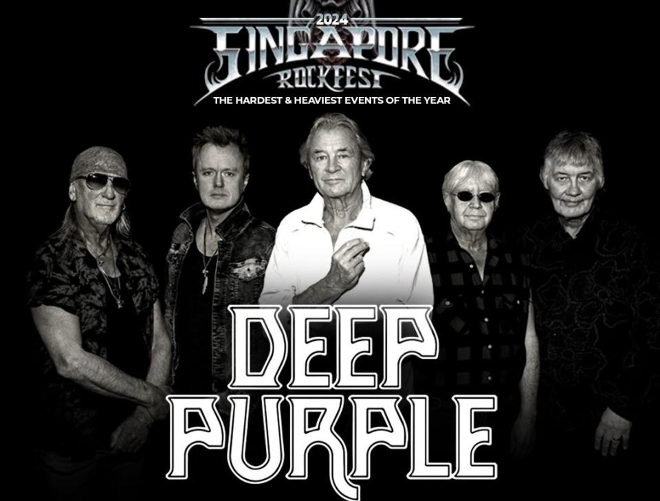 Veteran British rock band Deep Purple will perform at Fort Canning Park on May 1, 2024.  (Photo: LAMC Productions)