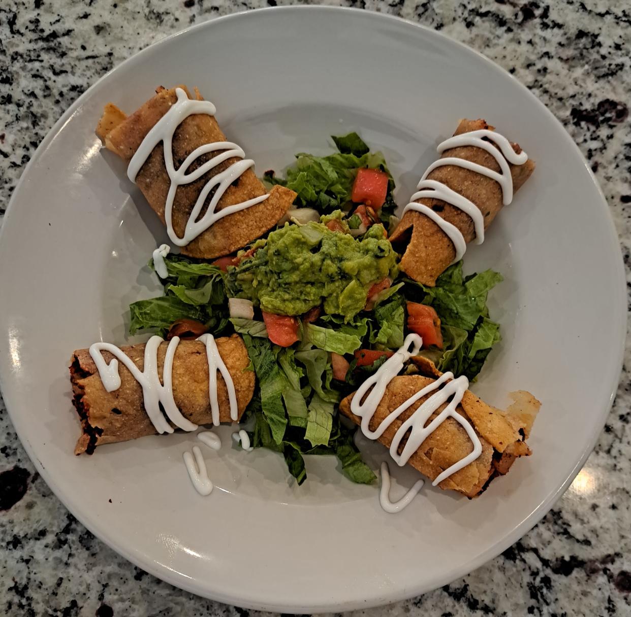 An appetizer of chicken flautas were crisp and tasty.