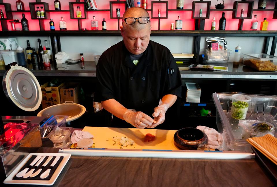 Sammy Kim is the head sushi chef at Baru. He said they never use imitation ingredients.