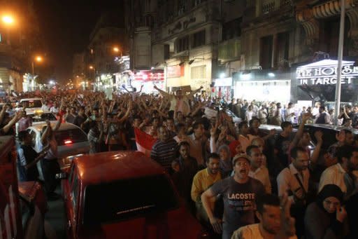 Egyptian protesters demonstrate against the results of the first round of the presidential elections in Cairo