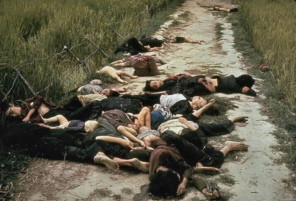 Vietnamese people murdered during the US offensive Operation Wheeler Wallowa. Thousands were killed, including these people and hundreds of others in the village of My Lai. (Credit: Universal History Archive via Getty Images)