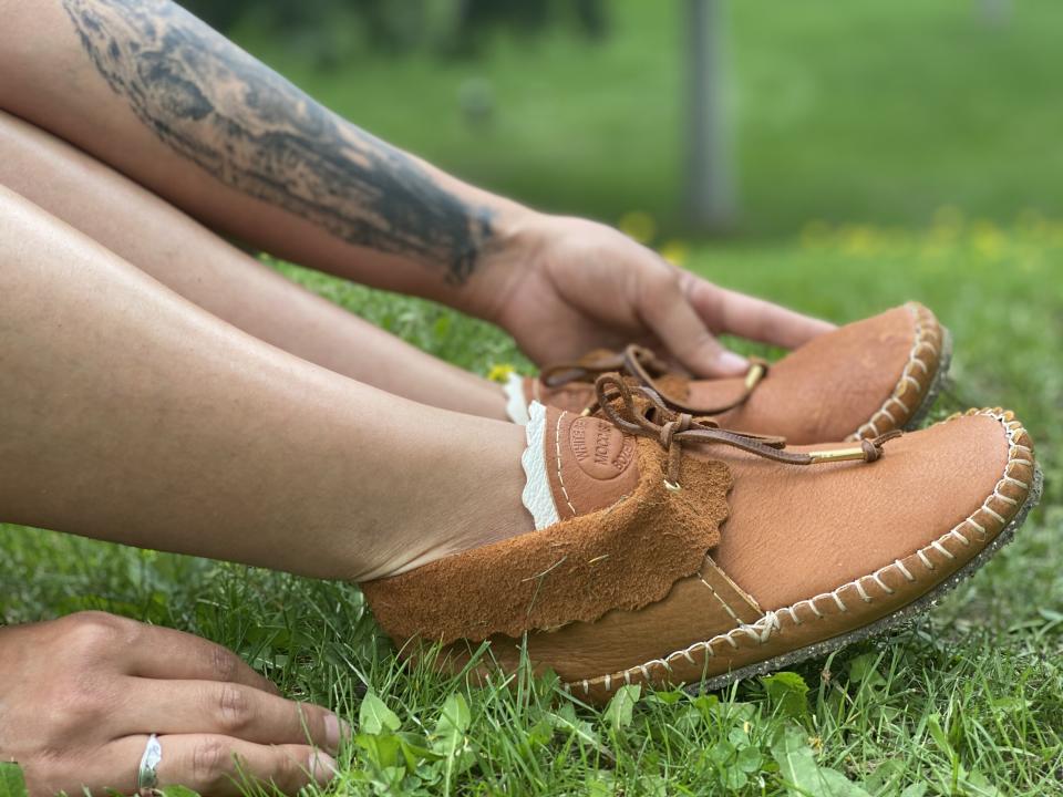 Cognac Bison Ankle Moccasin with Eco Vibram Sole. Price upon request. (Photo: White Bear Moccasins)