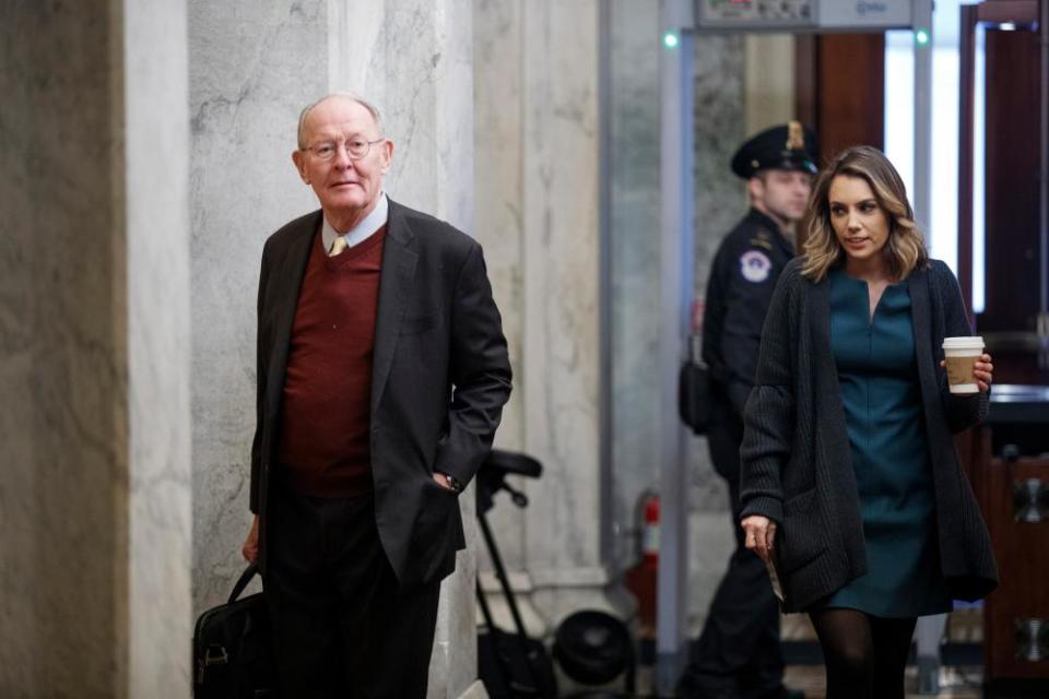 Lamar Alexander in the US Capitol on Thursday.