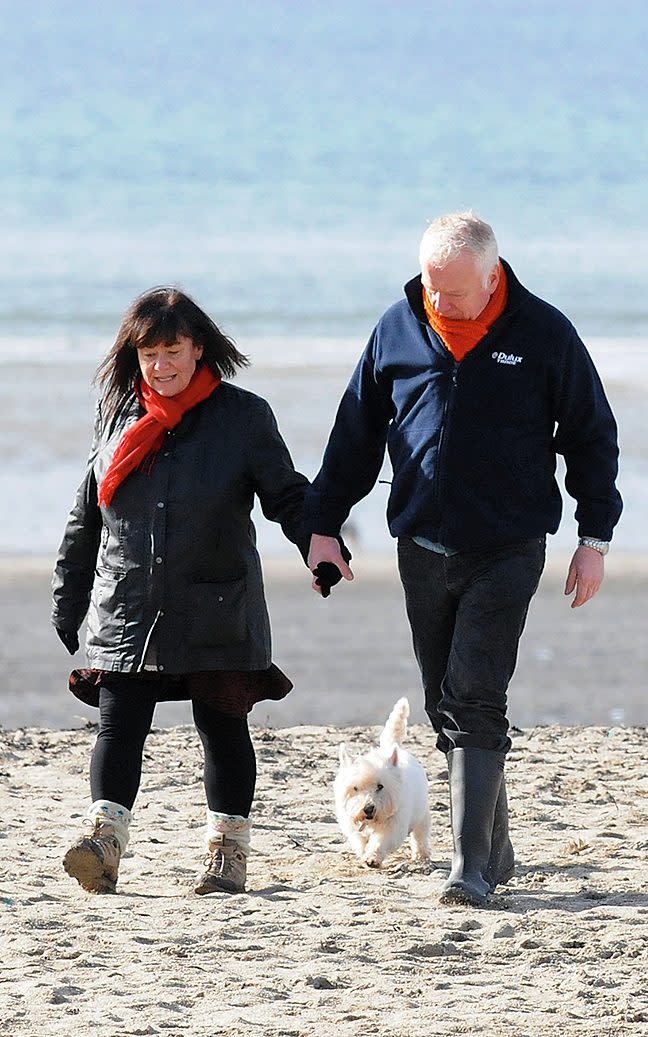 With her husband Mark Bignell in Cornwall - News International