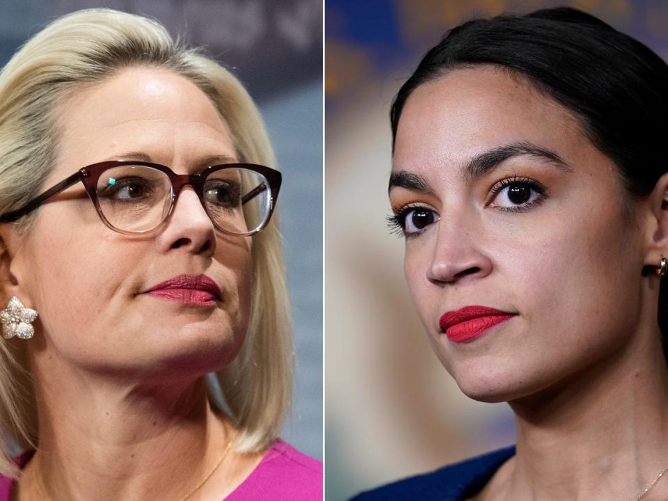 Sen. Kyrsten Sinema, D-Ariz.; Rep. Alexandria Ocasio-Cortez, D-N.Y.