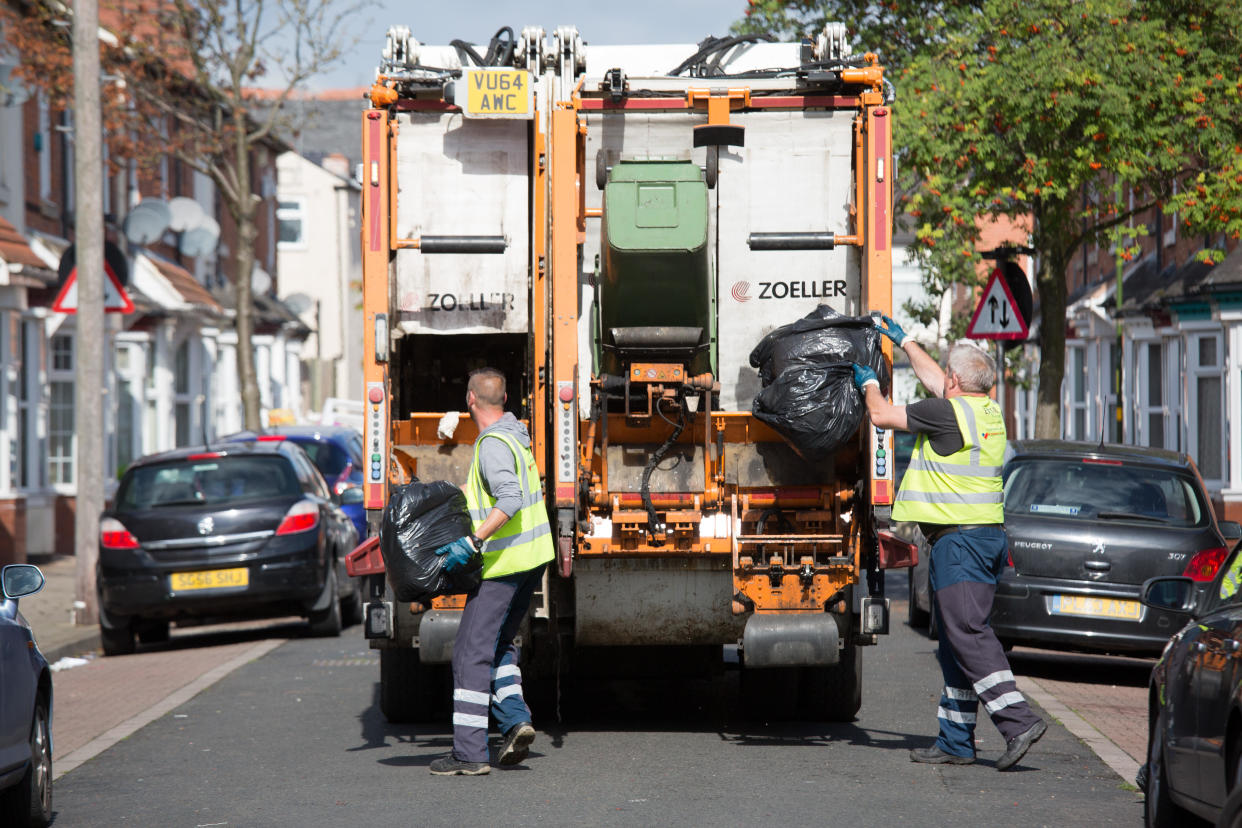 Piles of rubbish in Medley Road, Tyseley, Birmingham during the bin men's strike.