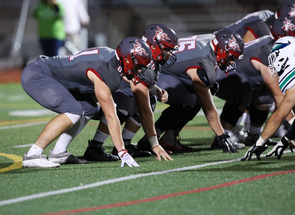 Former Wachusett star Doug Cain lines up at tight end for WPI.