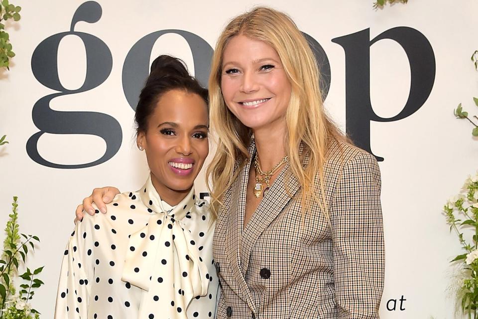Kerry Washington (L) and Gwyneth Paltrow attend Gwyneth Paltrow And Kerry Washington Host A Live Episode Of The goop Podcast with Banana Republic