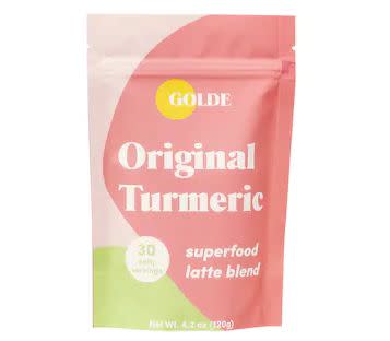 Get this<a href="https://fave.co/3e7ej1s" target="_blank" rel="noopener noreferrer"> Golde Original Turmeric Latte Blend for skin glow + debloat on sale</a> (normally $29) during Sephora's Holiday Savings Event with code <strong>HOLIDAYFUN</strong> at checkout.