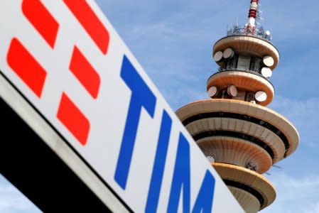 FILE PHOTO: Telecom Italia tower is seen at the headquarter in Rozzano neighbourhood of Milan, Italy, May 25, 2016.    REUTERS/Stefano Rellandini/File Photo