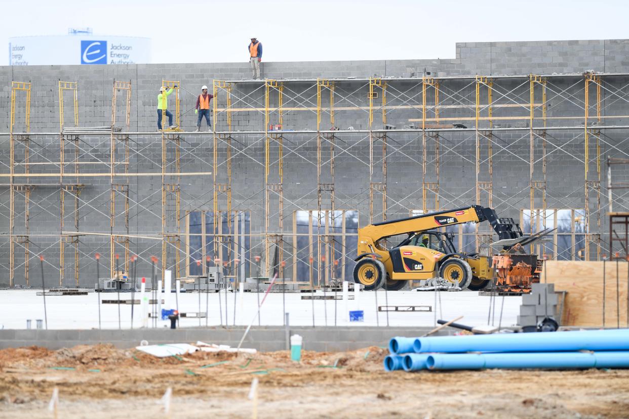 Construction on the newly announced Amazon Last Mile Delivery Facility located off of Highway 223 and Lager Lane is underway in Jackson, Tenn. on Thursday, March 7, 2024.