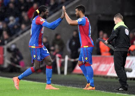 Football - Swansea City v Crystal Palace - Barclays Premier League - Liberty Stadium - 6/2/16 Crystal Palace's Emmanuel Adebayor is substituted by Fraizer Campbell Mandatory Credit: Action Images / Rebecca Naden Livepic