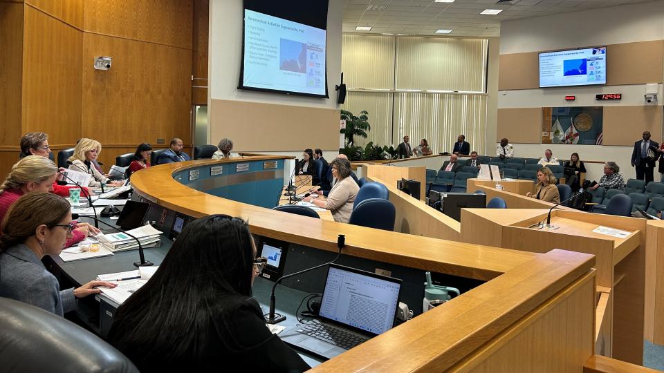 Laura Beebe, Palm Beach County's director of airports, told the County Commission on Tuesday, Nov. 28, 2023, that a proposal to use Palm Beach County Glades Airport in Pahokee as a temporary site for drag racing was fraught with problems.