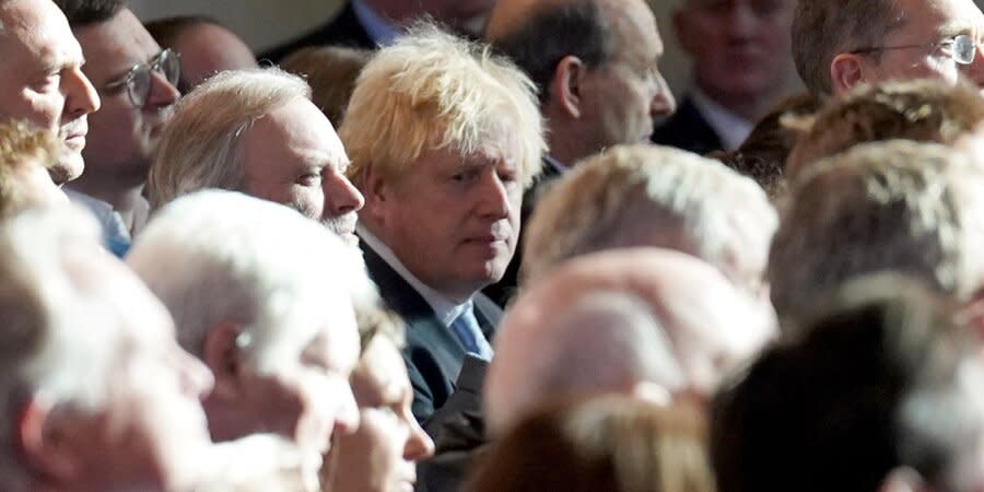 Boris Johnson during Zelenskyy's speech in parliament