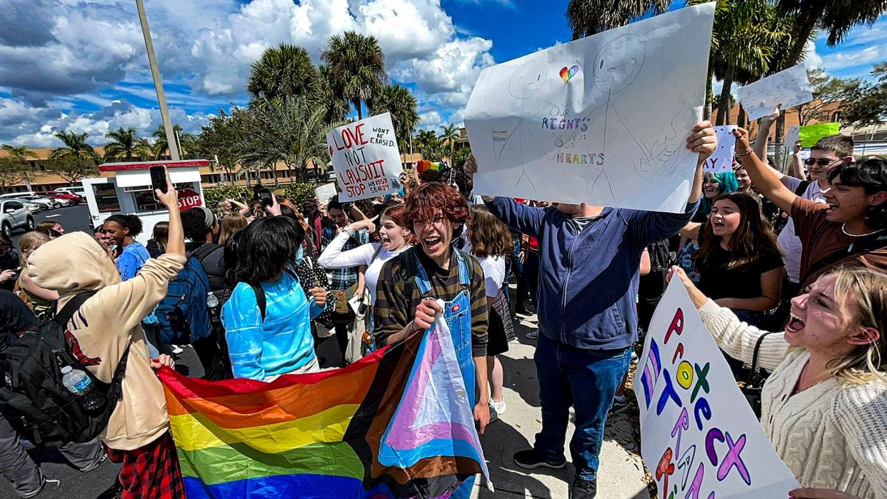 In March, students in North Fort Myers protested the Parental Rights in Education ("Don't Say Gay") bill during their lunch break. The bill became law later that month.