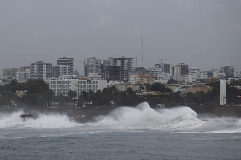 Intense waves as Hurricane Beryl advances in Santo Domingo, Dominican Republic, on Tuesday. The Dominican Republic began to feel the indirect effects of Hurricane Beryl, keeping the country's emergency services on alert. Hurricane Beryl caused severe damage in several Caribbean countries and killed at least six people. Photo by Orlando Barria/EPA-EFE