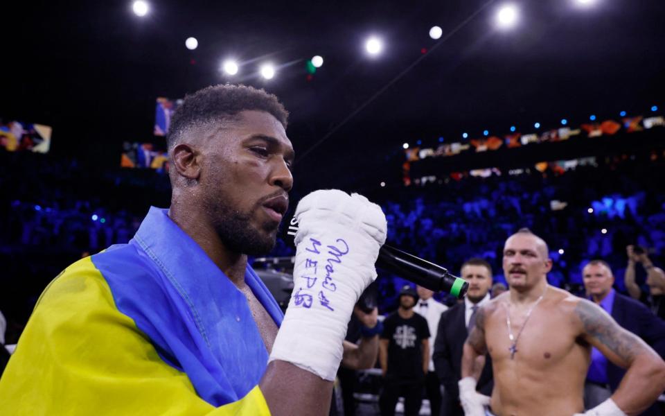 Anthony Joshua after losing his fight against Oleksandr Usyk - Reuters