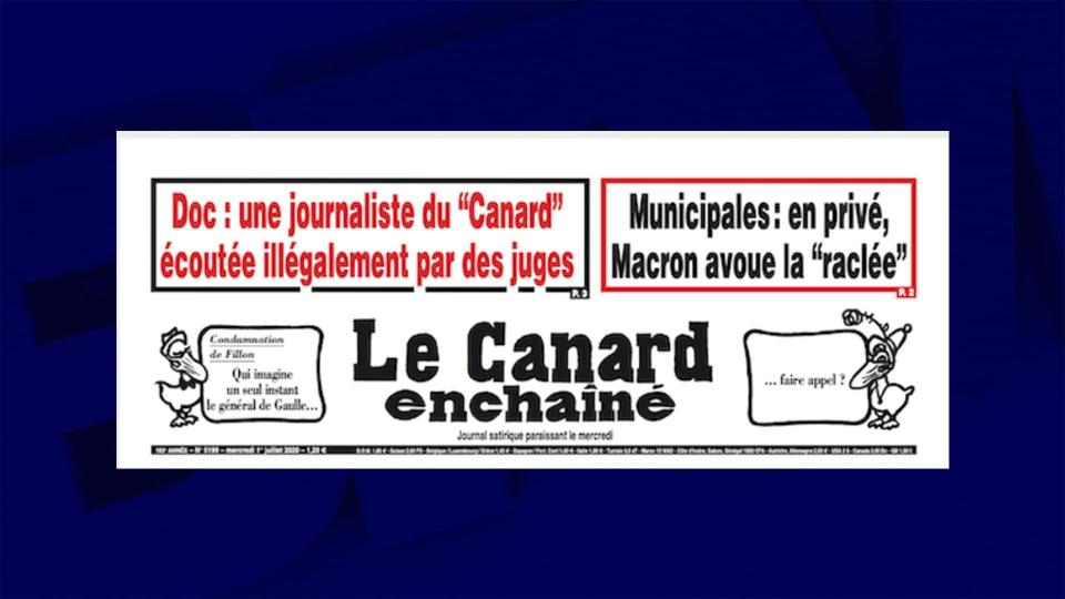 La une du Canard Enchaîné le 1er juillet 2020 - Capture d'écran - Le Canard Enchaîné