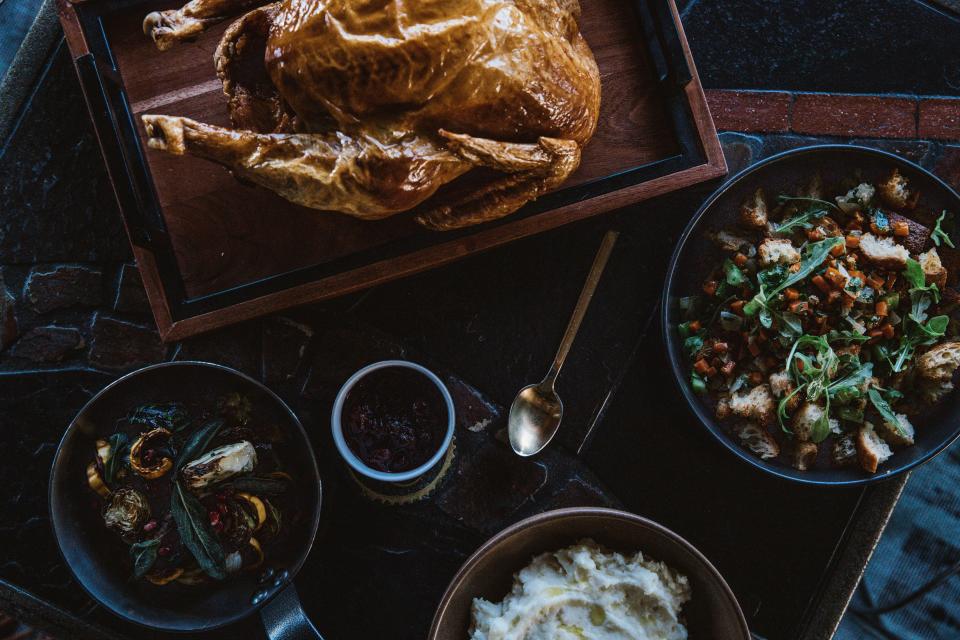 A traditional Thanksgiving day spread at the Villon Restaurant inside the Proper Hotel in San Francisco. Villon's Executive Chef Jason Fox said Thanksgiving is the restaurant's biggest day of the year.