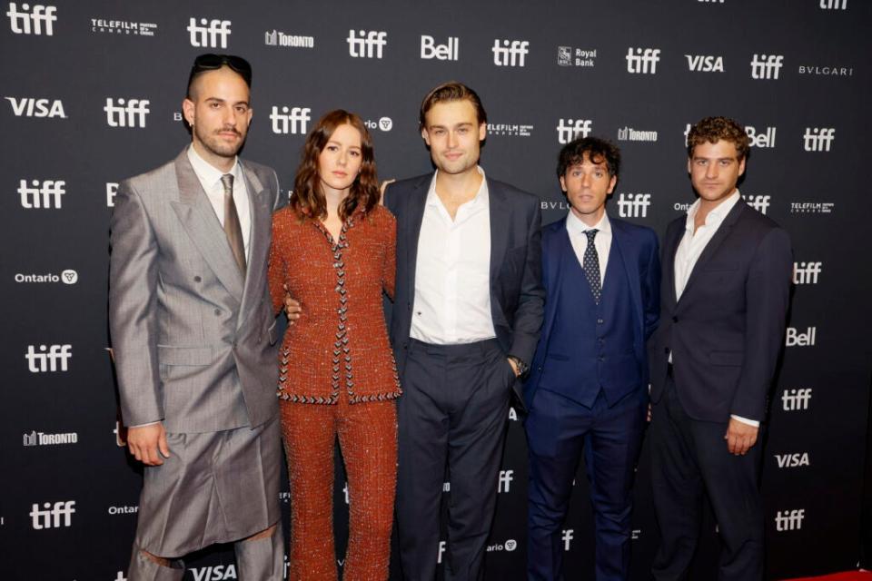 TORONTO, ONTARIO – SEPTEMBER 08: (L-R) Aury Alby, Irina Starshenbaum, Douglas Booth, Raymond Shama and Rony Herman attend the “Shoshana” premiere during the 2023 Toronto International Film Festival at TIFF Bell Lightbox on September 08, 2023 in Toronto, Ontario. (Photo by Jemal Countess/Getty Images)