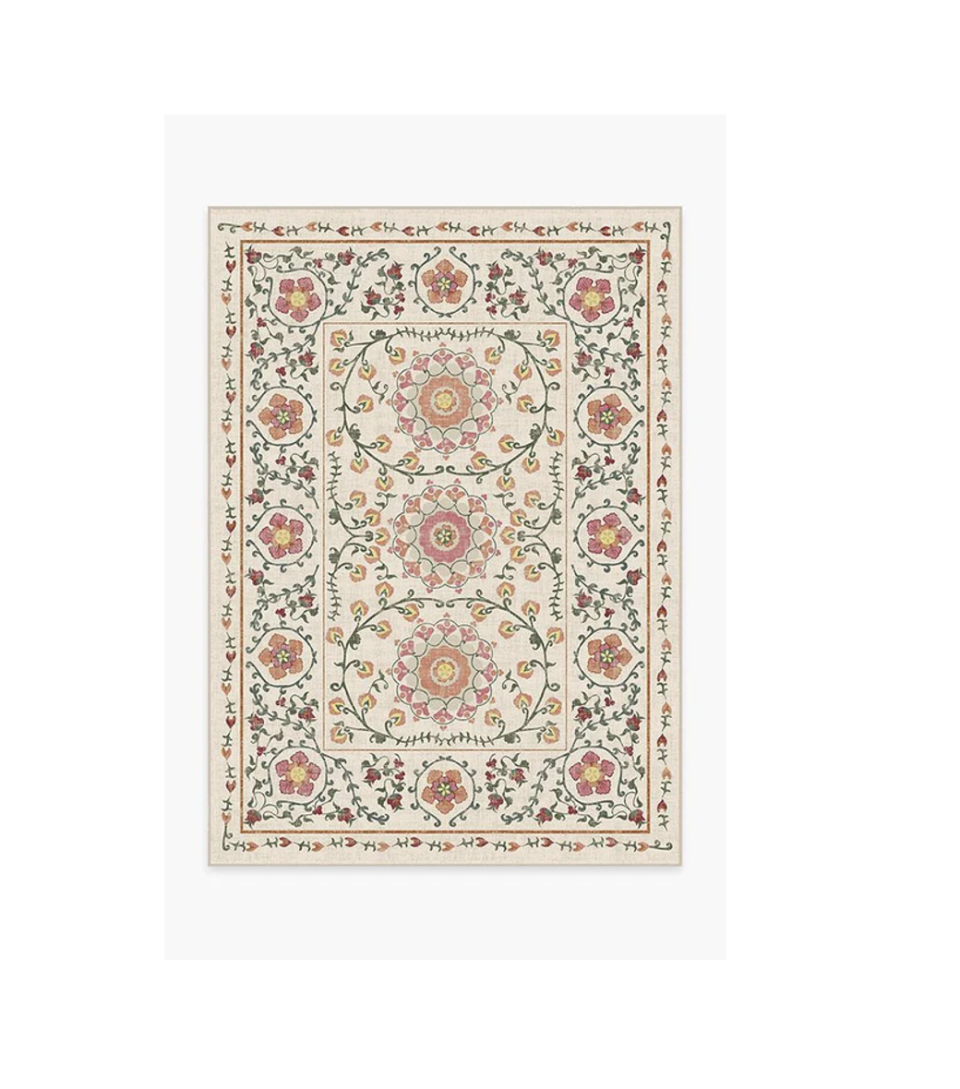 24) Ruggable Suzani Coral Rug