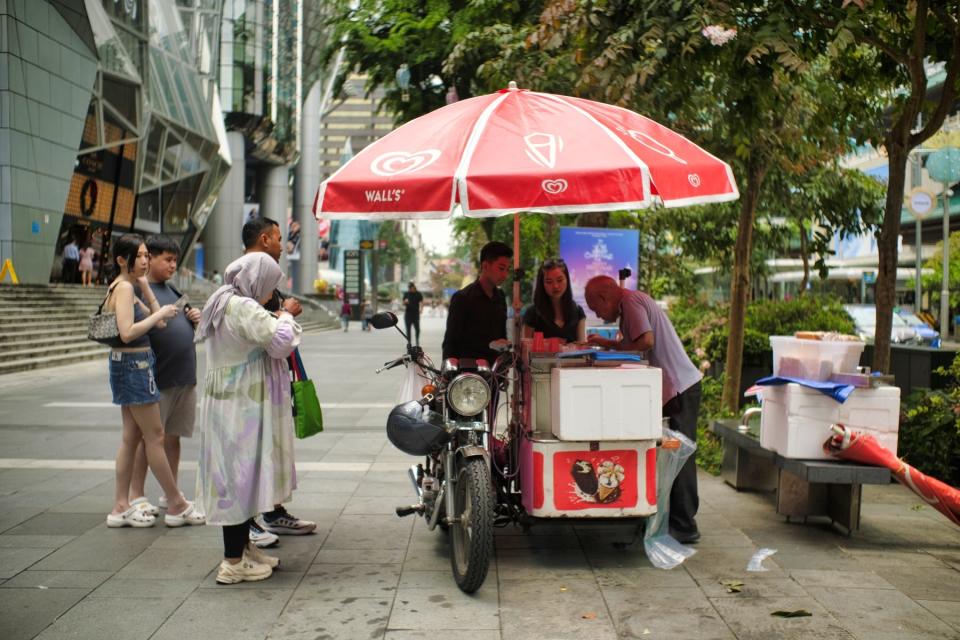 One of the traditional ice cream carts along Orchard Road, Singapore's main shopping street.