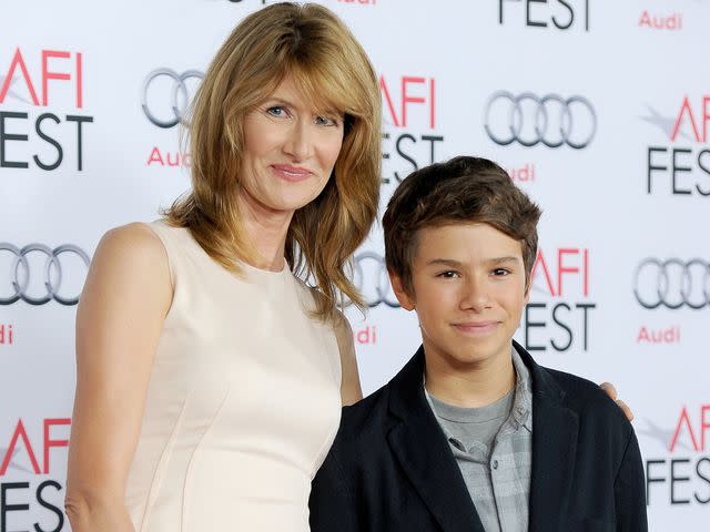 <p>Valerie Macon/Getty</p> Laura Dern and son Ellery Walker Harper attend the screening of "Nebraska" during AFI FEST on November 11, 2013 in Hollywood, California.