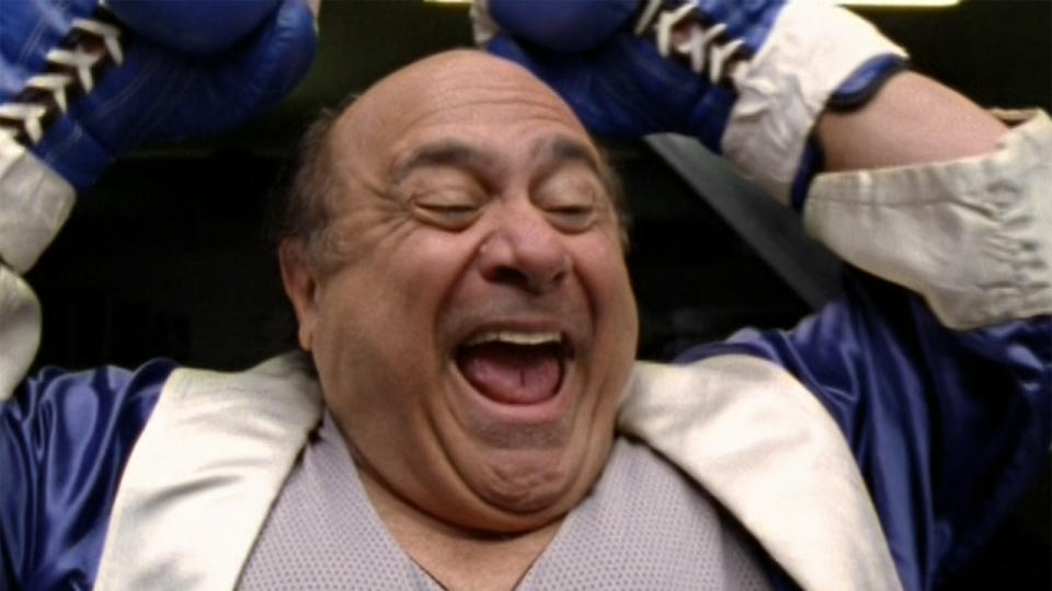 Frank celebrates boxing in It's Always Sunny In Philadelphia