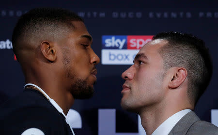 Boxing - Anthony Joshua & Joseph Parker Press Conference - London, Britain - March 27, 2018 Anthony Joshua and Joseph Parker go head to head Action Images via Reuters/Andrew Couldridge