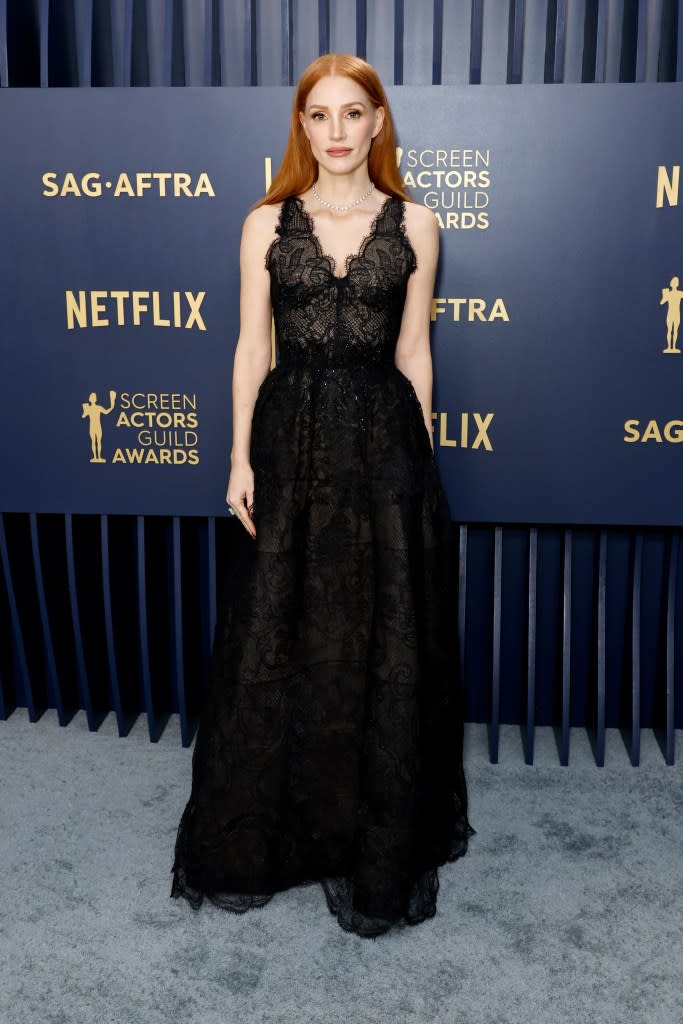 Jessica Chastain attends the 30th Annual Screen Actors Guild Awards at Shrine Auditorium and Expo Hall on February 24, 2024 in Los Angeles, California.