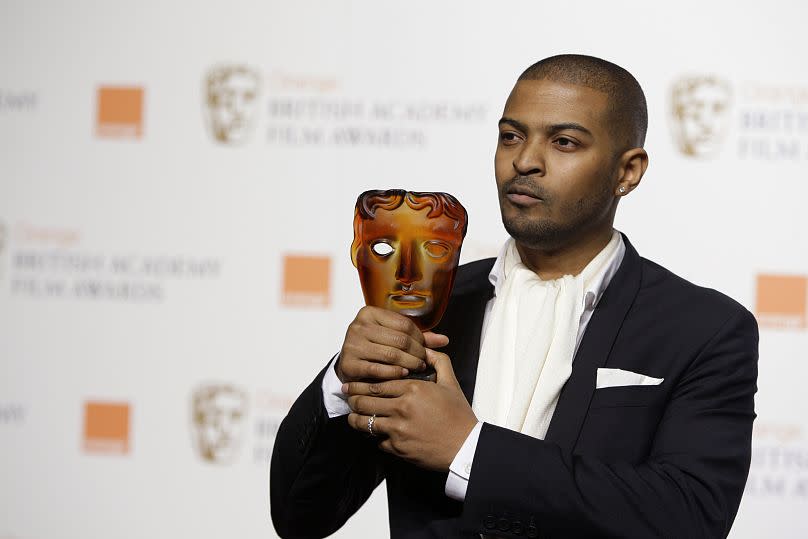 Noel Clarke, displays his Orange Rising Star Award at the British Academy Film Awards 2009 at The Royal Opera House in London, England