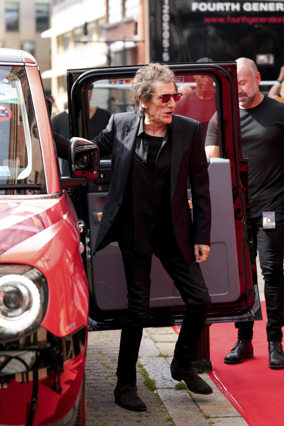 Ronnie Wood arrives at the Rolling Stones Hackney Diamonds launch event on Wednesday, Sept. 6, 2023 in London. (Scott Garfitt/Invision/AP)