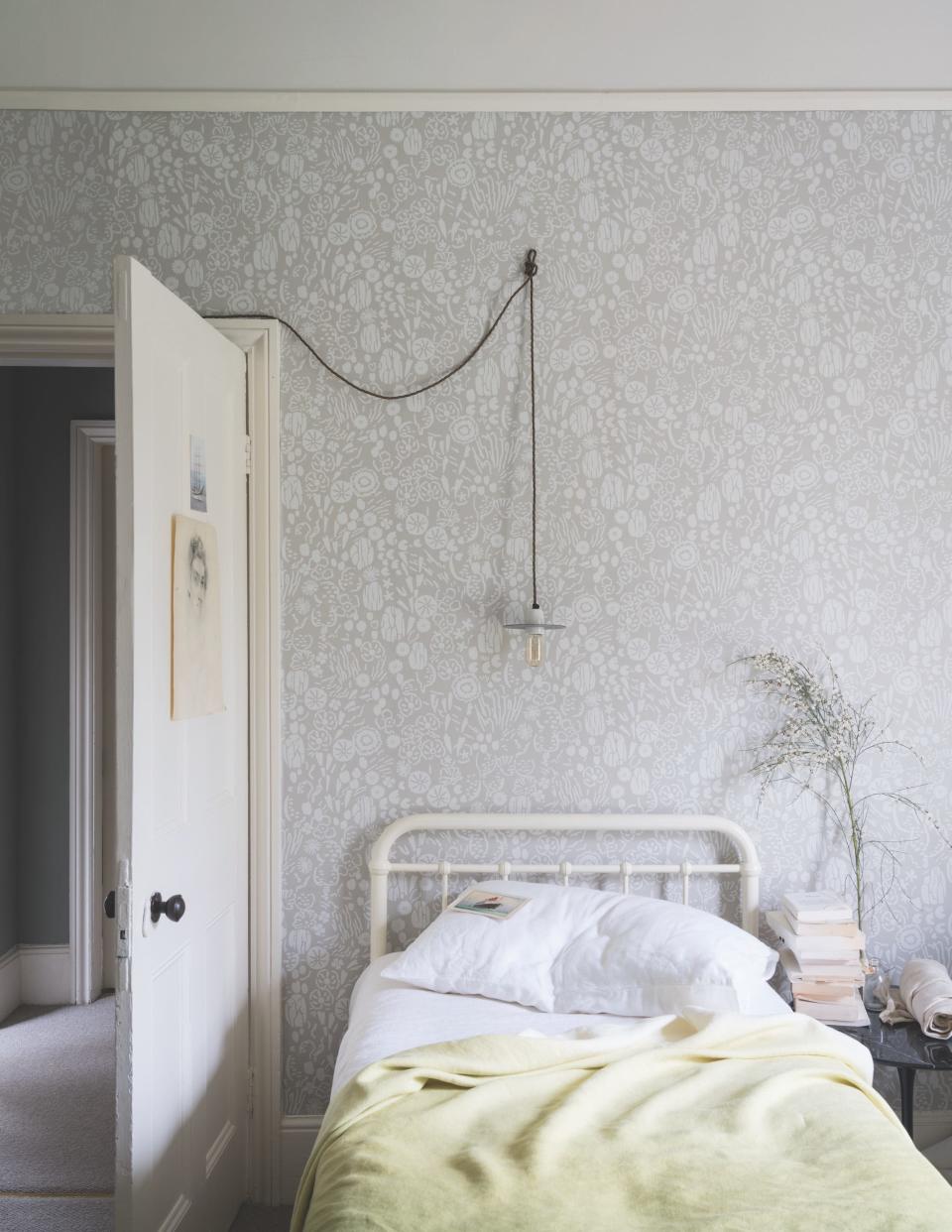 <p>'Small wallpaper designs are often the most successful for calming interiors, such as pretty and discreet florals,' says Patrick O’ Donnell from <a href="https://www.farrow-ball.com/" rel="nofollow noopener" target="_blank" data-ylk="slk:Farrow & Ball;elm:context_link;itc:0;sec:content-canvas" class="link ">Farrow & Ball</a>. 'Try to avoid anything too challenging or busy – regarding the palette, think soft greys, neutrals, dusty pinks, or pale greens.'</p><p>Pictured: Wallpaper by Farrow & Ball in '<a href="https://www.farrow-ball.com/wallpaper/atacama" rel="nofollow noopener" target="_blank" data-ylk="slk:Atacama;elm:context_link;itc:0;sec:content-canvas" class="link ">Atacama</a>', £114 for 10m roll</p>