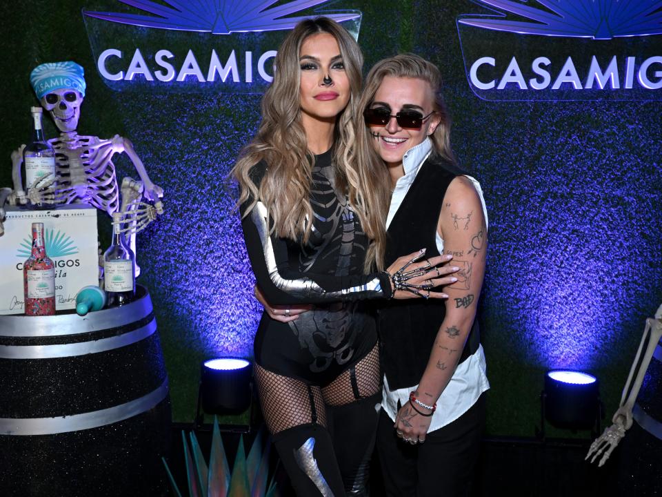 Chrishell Stause and G Flip attend the Casamigos Halloween Party Returns in Beverly Hills on October 28, 2022 in Beverly Hills, California.