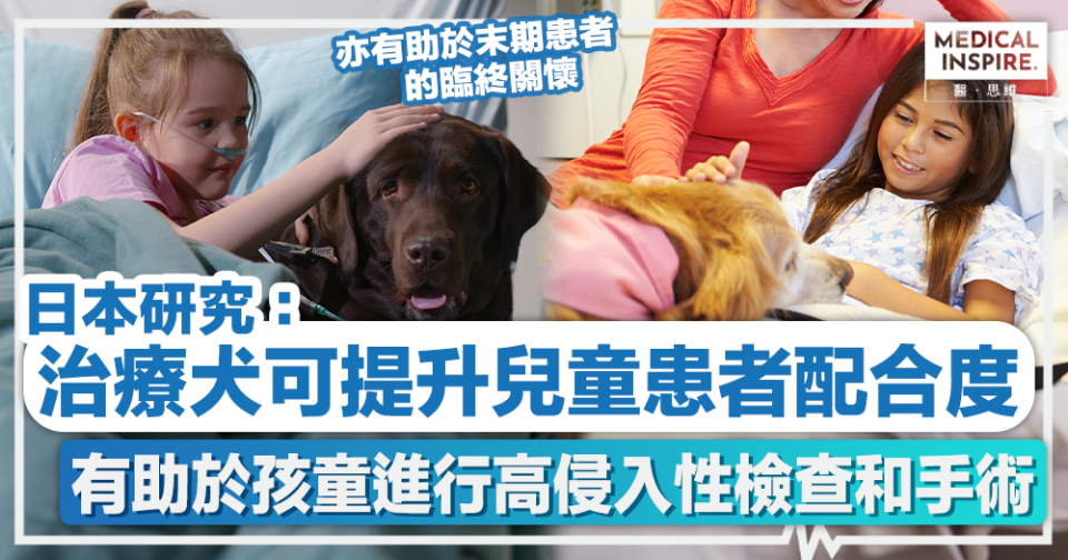 治療犬丨日本研究：治療犬可提升兒童患者配合度，有助於孩童進行高侵入性檢查和手術。