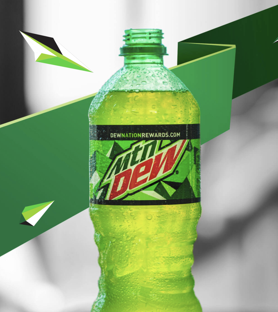 bottle of mountain dew