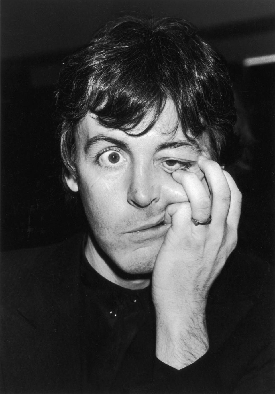 Paul McCartney, formerly of the Beatles, pulls a peculiar face, 1983.&nbsp;