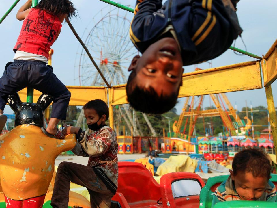 children coronavirus playground amusement park nepal kathmandu