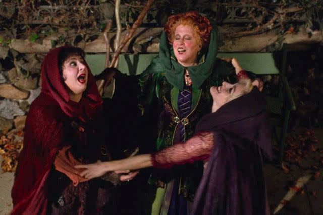 <p>Disney</p> Kathy Najimy, Bette Midler, and Sarah Jessica Parker in 'Hocus Pocus'