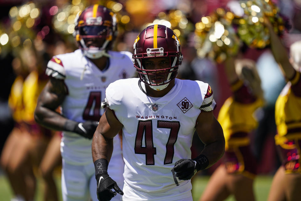 Washington Commanders linebacker Khaleke Hudson (UFA). (AP Photo/Alex Brandon)